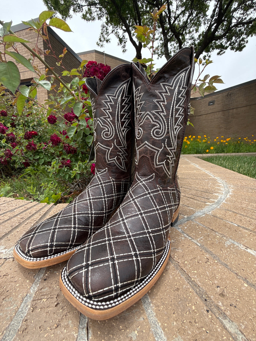 Patchwork Dark Brown Western Boots | Campos Boots Dumas TX