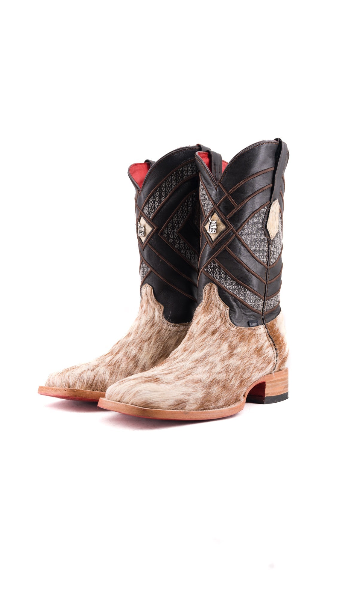 Prescott Cowhide Red Bottom Square Toe Cowboy Boot