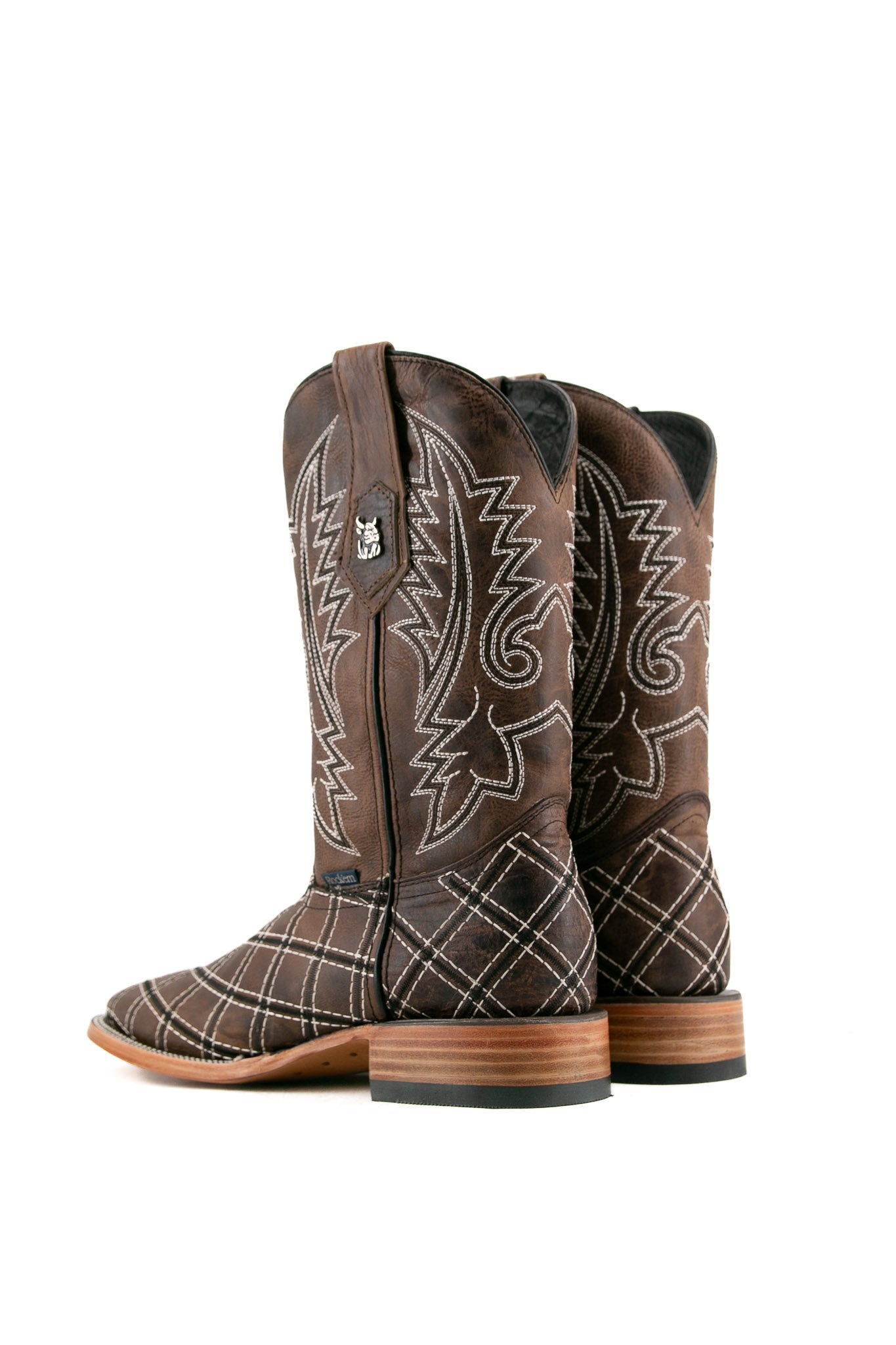 Roca Patchwork Square Toe Cowboy Boot - Paja