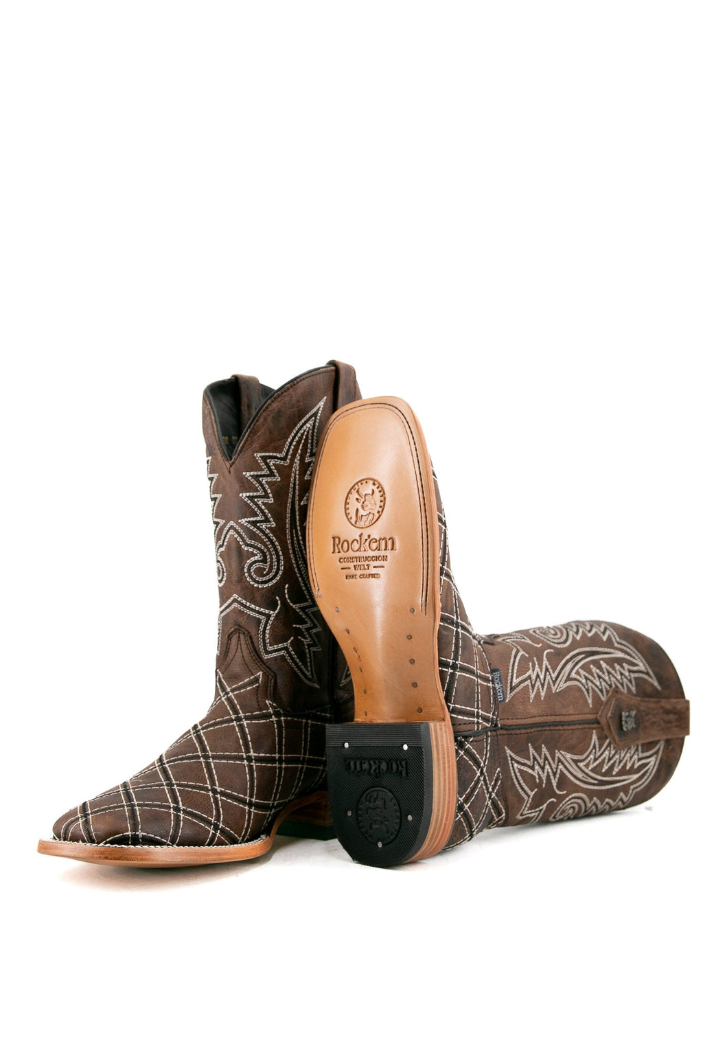 Roca Patchwork Square Toe Cowboy Boot - Paja