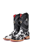 Prescott Cowhide Red Bottom Square Toe Cowboy Boot