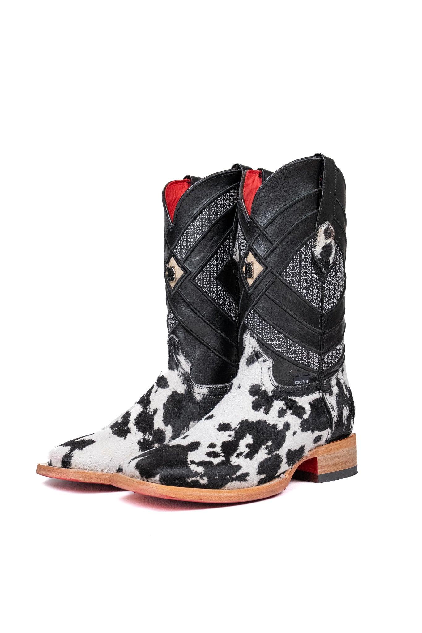 Prescott Cowhide Red Bottom Square Toe Cowboy Boot