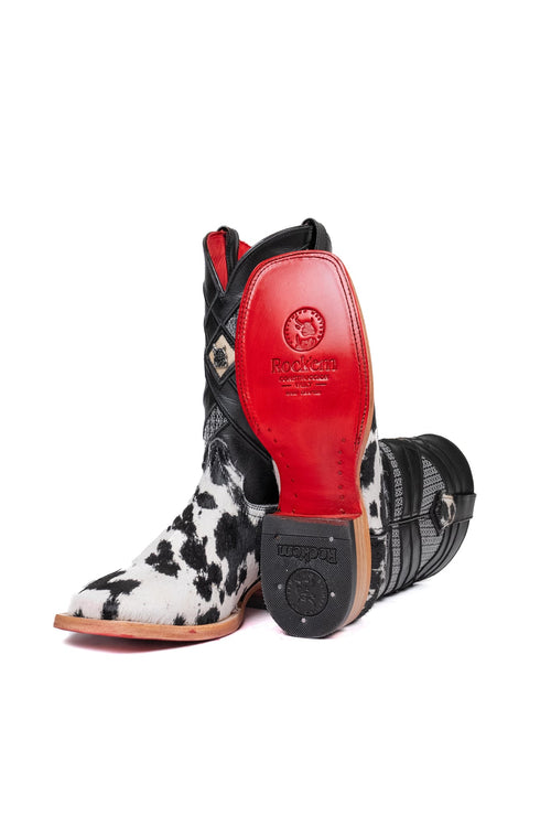 Prescott Cowhide Red Bottom Square Toe Cowboy Boot